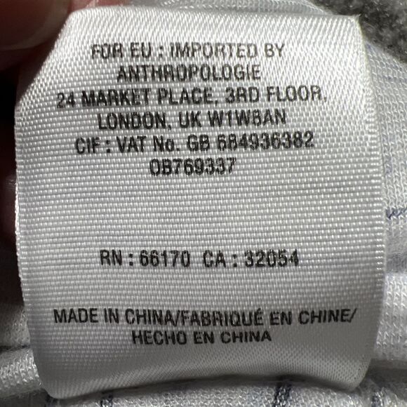 Anthropologie Akemi + Kin Knit Crossover Front Space Dye Top Shirt XL White Blue - Picture 10 of 11